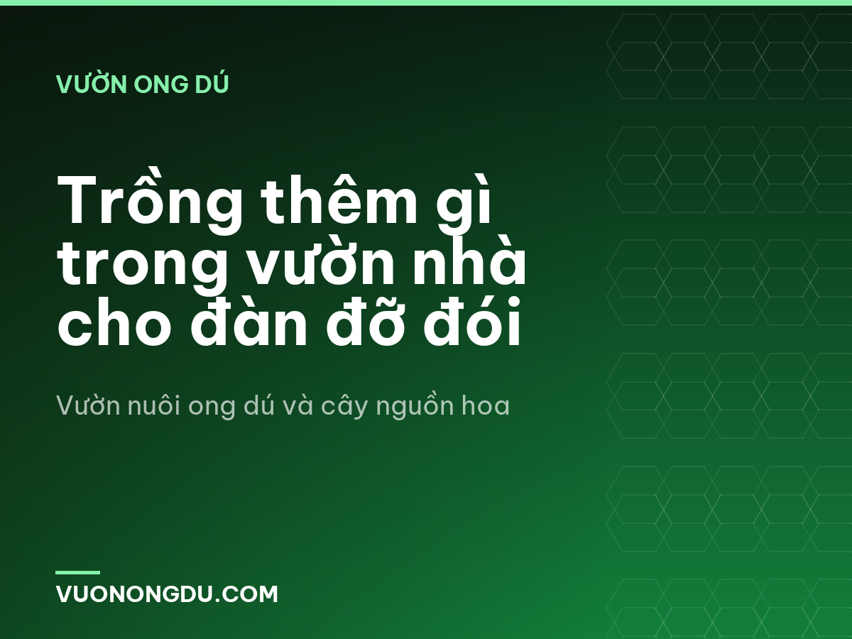 Trồng thêm gì trong vườn nhà cho đàn đỡ đói